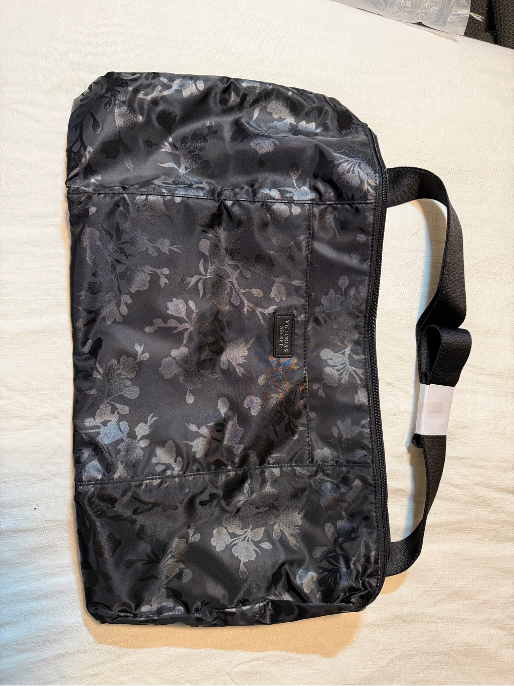 Victoria's Secret Black Floral Travel Crossbody Bag